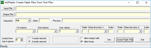 txt2pajek pajek格式转换软件