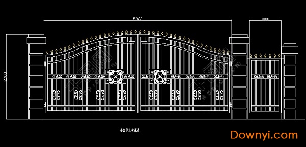欧式铁艺大门cad施工图
