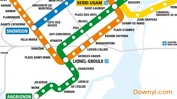 蒙特利尔地铁线路图