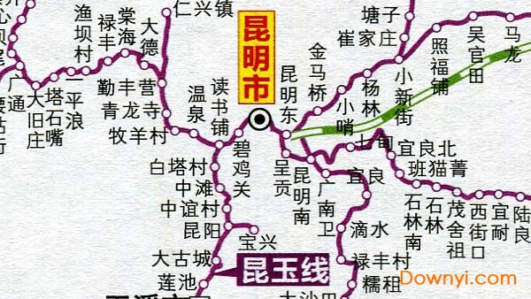 云南省铁路交通地图 云南省铁路地图高清版