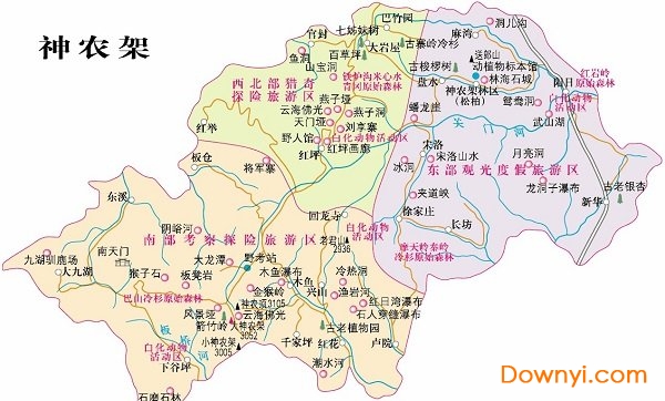 湖北神农架景区导游地图
