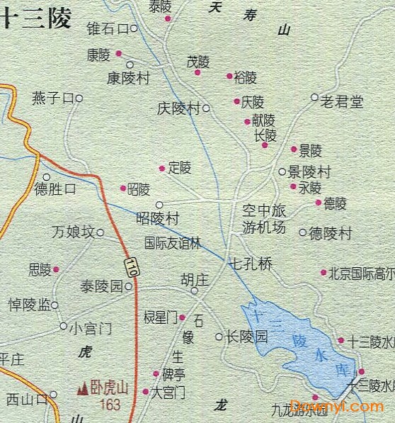 十三陵旅游地图