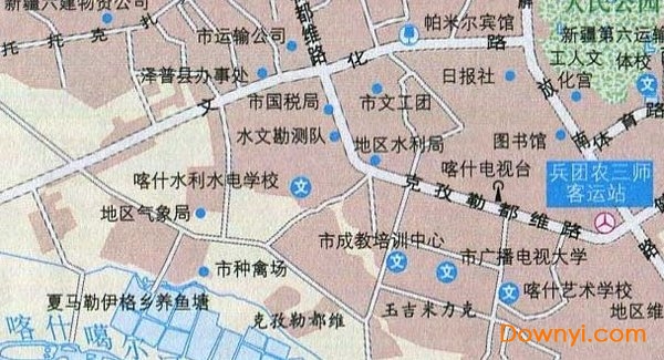 喀什各县分布地图