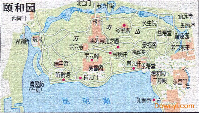 颐和园旅游路线图