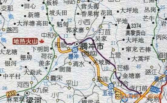 腾冲旅游地图最新版