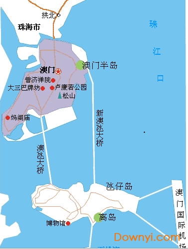 澳门旅游地图简图 澳门旅游地图高清版下载