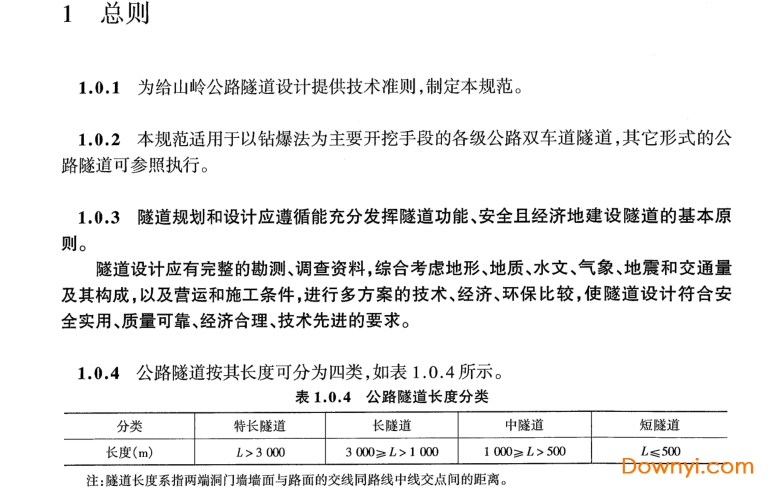 JTG D70-2004公路隧道设计规范