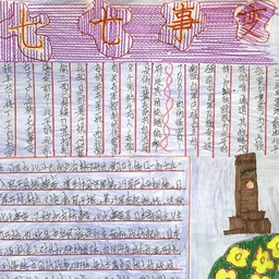 关于七七事变的手抄报模板下载免费版