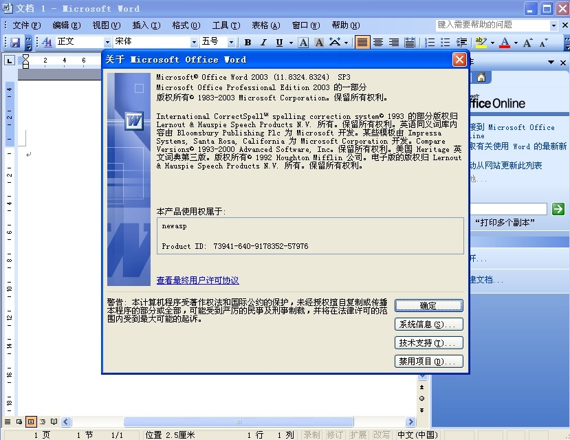 Office2003免费完整版