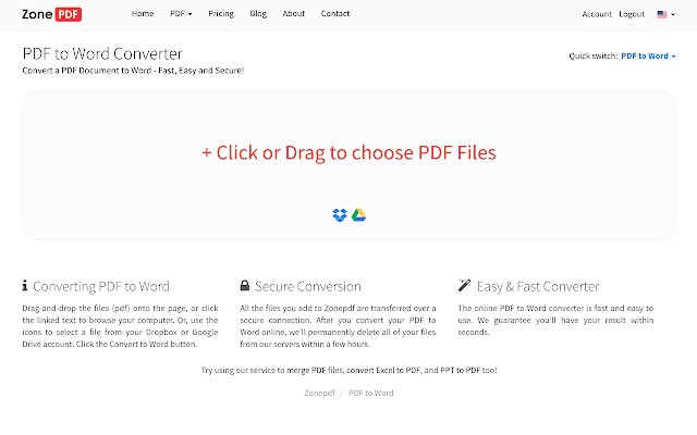 PDF to Word 在线转换工具 pdf to word online