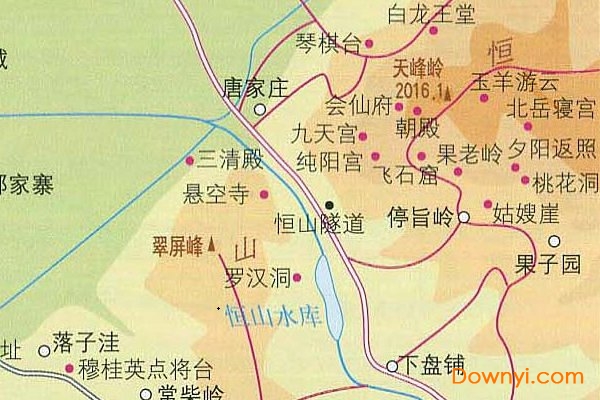 恒山旅游地图高清版