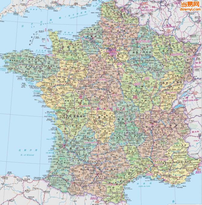 “法国地图高清中文版”