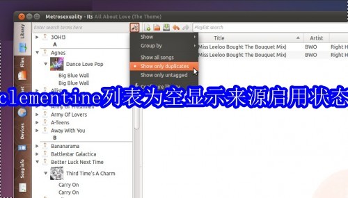 clementine播放器列表为空显示来源启用状态_Clementine播放器列表问题解决方案